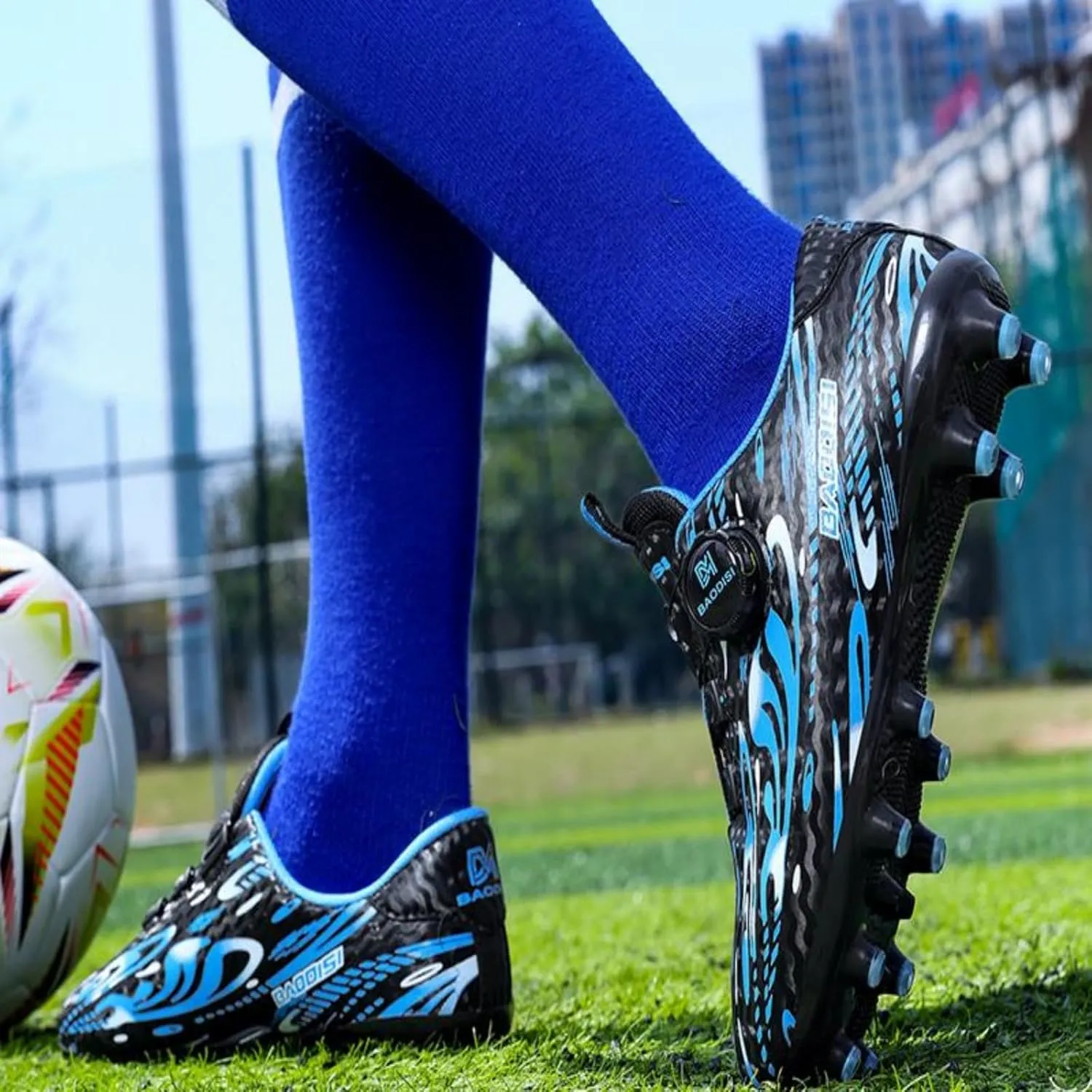 Kids Soccer Cleats for Boys & Girls - Firm Ground Football Shoes for Youth & Children - Lightweight Athletic Outdoor Sports Shoes for Traction & Speed