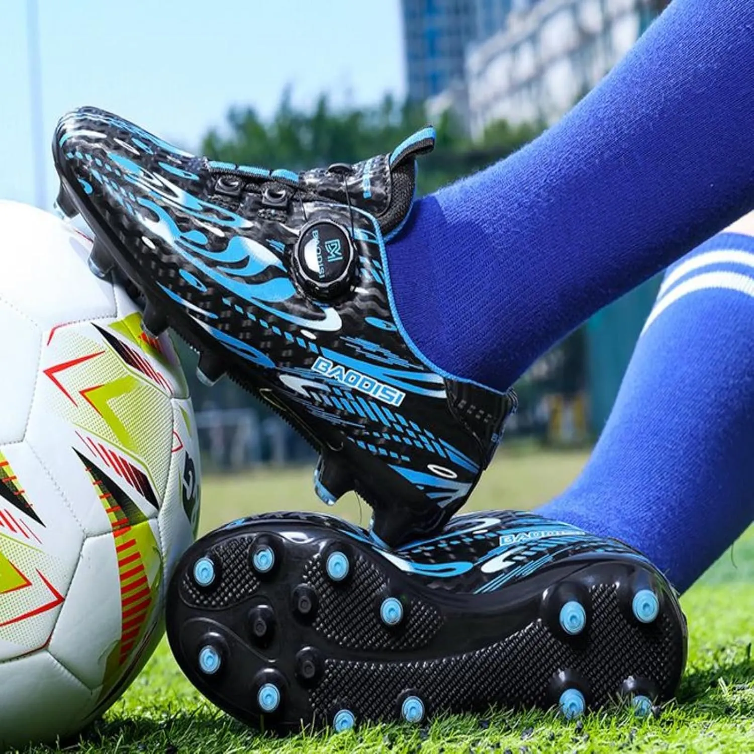 Kids Soccer Cleats for Boys & Girls - Firm Ground Football Shoes for Youth & Children - Lightweight Athletic Outdoor Sports Shoes for Traction & Speed