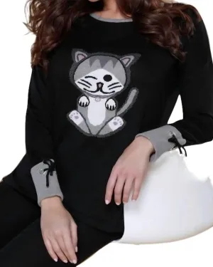 Kitty Paws Pullover in Black Multi | Black Multi