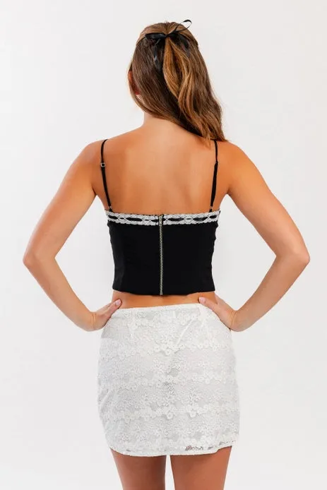 Lace Trimmed Bustier Top
