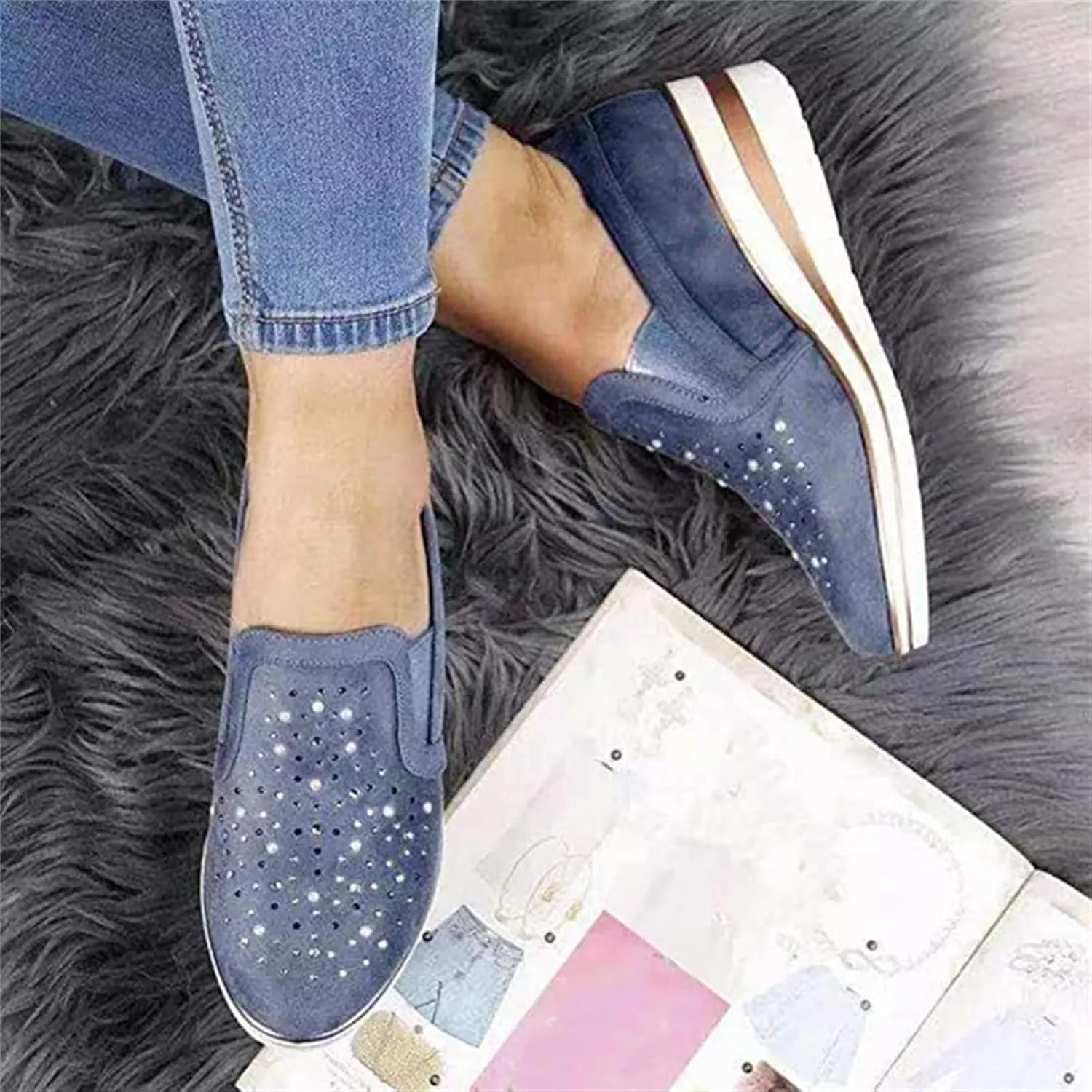 Ladmiple Shoes For Women Sneakers Slip Ons Lace ups Casual Leather Walking Shoes Summer Fashion Platform Flats Loafers