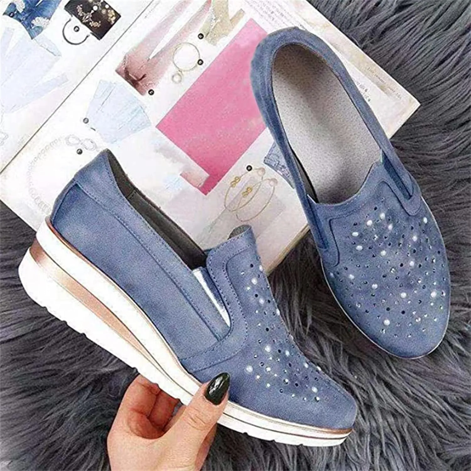Ladmiple Shoes For Women Sneakers Slip Ons Lace ups Casual Leather Walking Shoes Summer Fashion Platform Flats Loafers