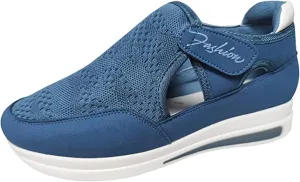 Ladmiple Shoes For Women Sneakers Trendy Slip On Breathe Walking Shoes Fashion Non Slip Platform Running Tennis Shoes