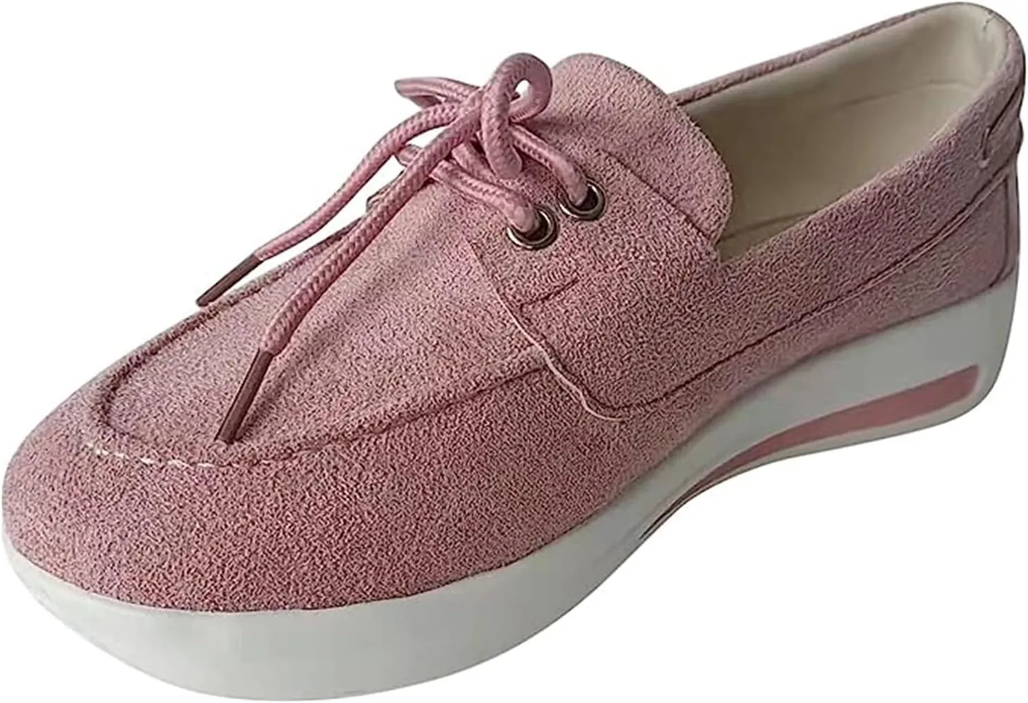 Ladmiple Sneakers For Women Walking Shoes Comfortable Lace ups Casual Summer Fashion Slip On Platform Flats Loafers