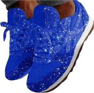 Ladmiple Sneakers For Women Walking Shoes Wide Width Slip On Sparkly Glitter Shoes Fashion Dressy Summer Flats Loafers