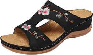 Ladmiple Womens Sandals Dressy Summer Comfortable Slip On Orthotic Flip Flops Casual Orthopedic Slides With Arch Support