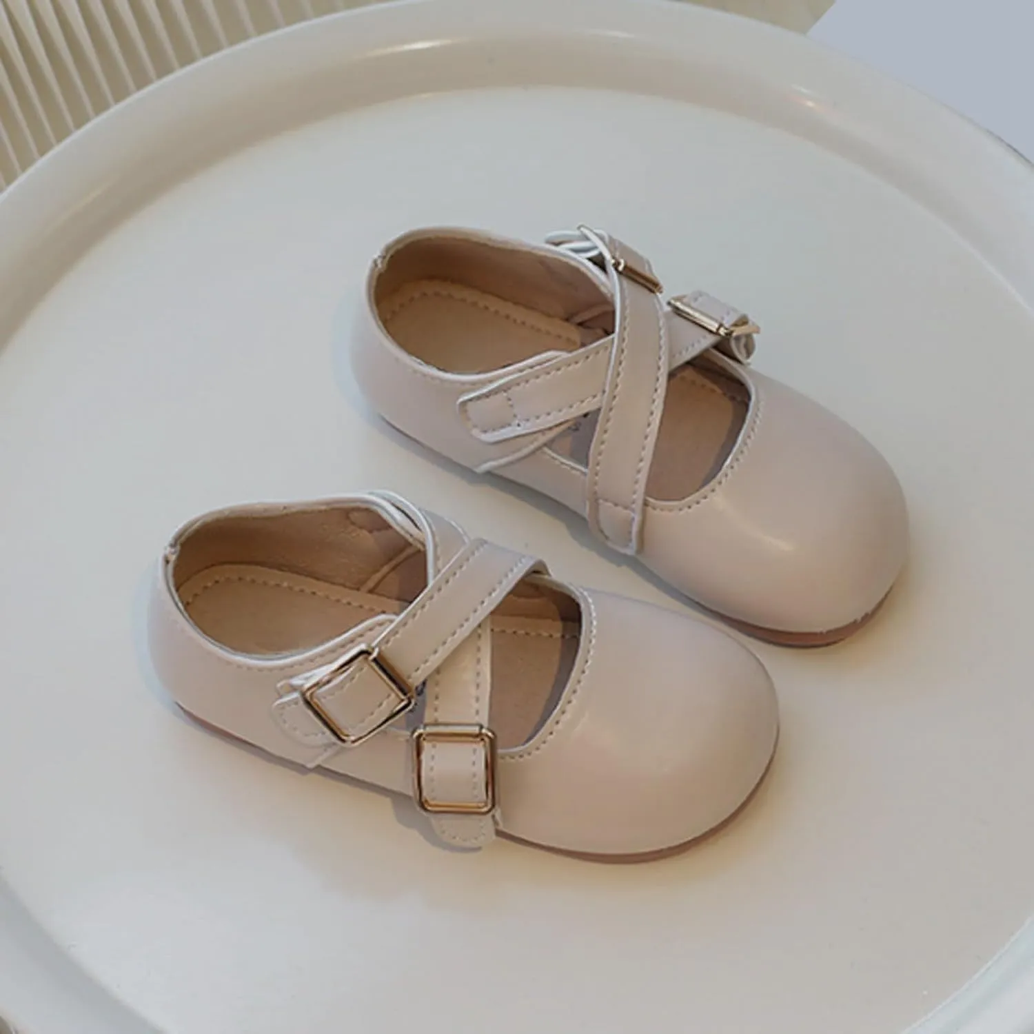 Little Girls Buckle Strap Mary Jane School Uniform Shoes Moccasi??s Dress Flat?? Toddler Princess Soft Sole Shoes