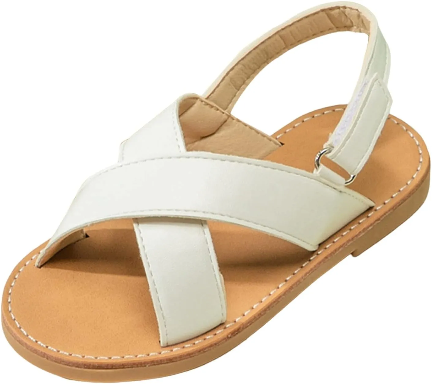 Little Girls Slip On Flat Sandals Open Toe Non-Slip Fashion Beach Pool Casual Shoes Swimming Slippers for Kids