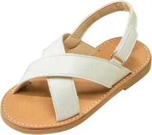 Little Girls Slip On Flat Sandals Open Toe Non-Slip Fashion Beach Pool Casual Shoes Swimming Slippers for Kids