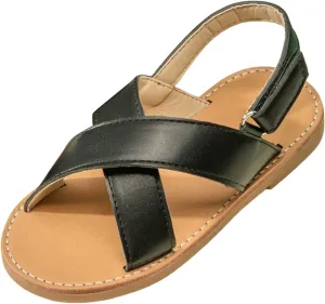 Little Girls Slip On Flat Sandals Open Toe Non-Slip Fashion Beach Pool Casual Shoes Swimming Slippers for Kids