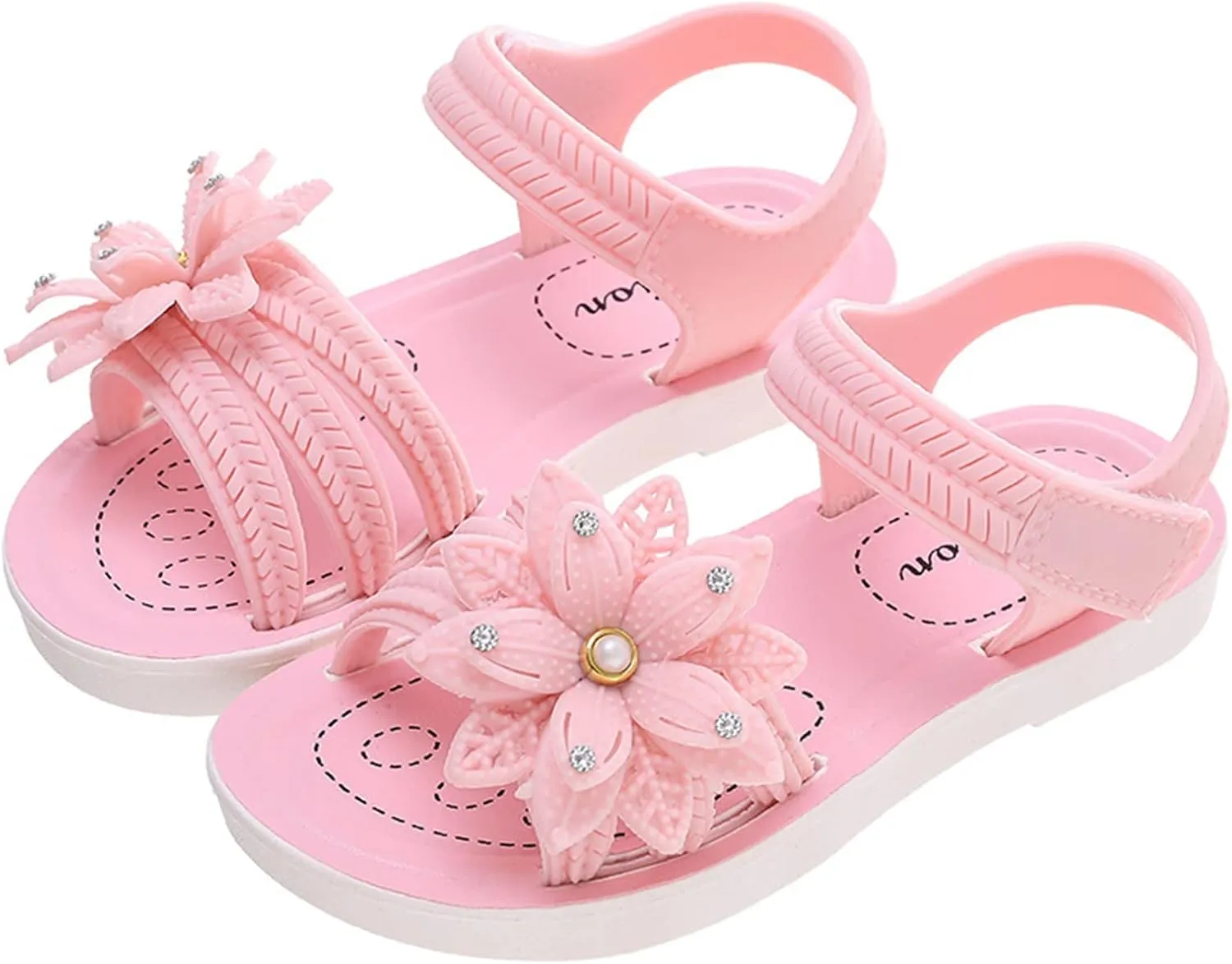 Little Girls Soft Sole Flower Sandals Open Toe Comfortable Lightweight Beach Shoes Kids Foot Slippers for Girls