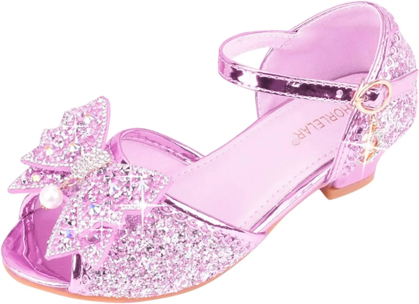 Little/Big Kids Girls Dress Shoes Lamour Bridesmaids Princess Heels Big Bow Closed Toe Wedding Party Flower Shoes