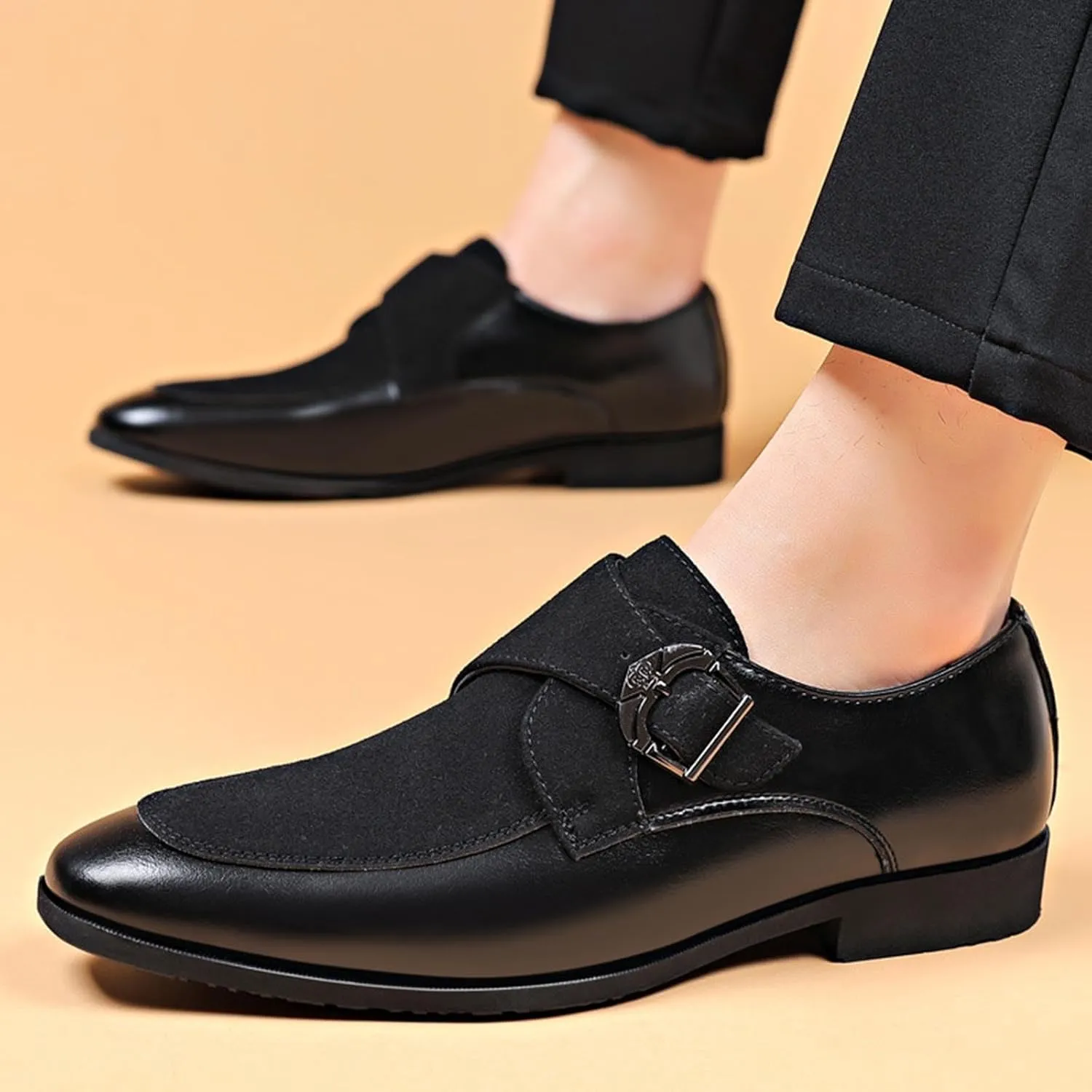 Loafers for Men Trendy Dress Shoes Elegant Patchwork Business Oxford Shoe Button Down Party Weeding Footwear