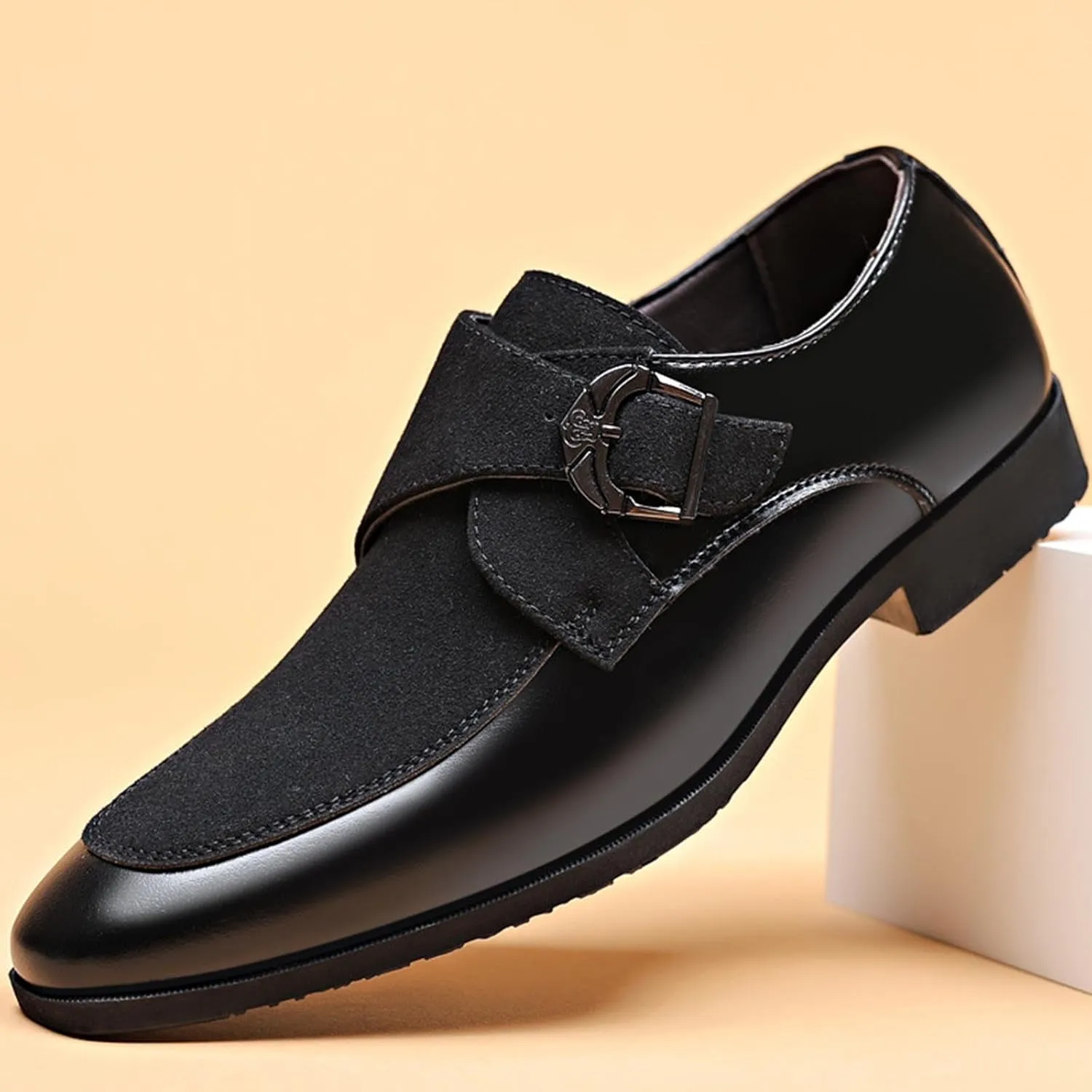 Loafers for Men Trendy Dress Shoes Elegant Patchwork Business Oxford Shoe Button Down Party Weeding Footwear