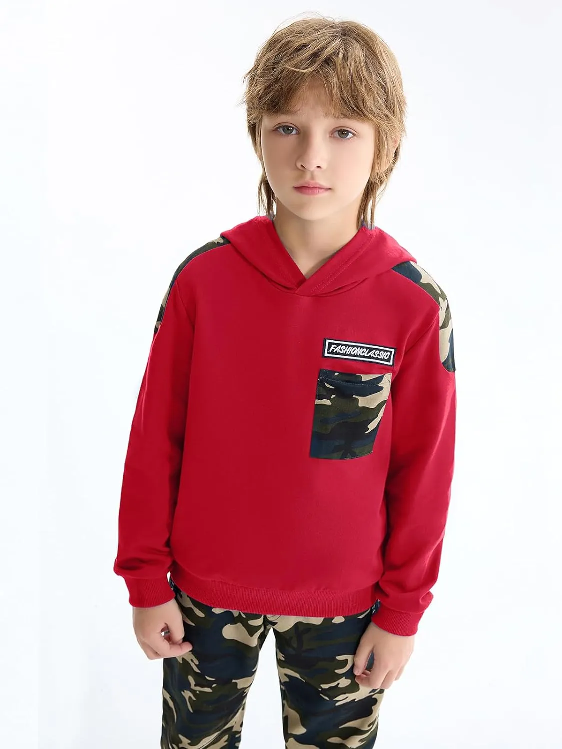 LOLANTA Camo Clothes for Boys Long Sleeve Hoodie and Pants Sets Kids 2 Piece Casual Outfits Sweatsuits
