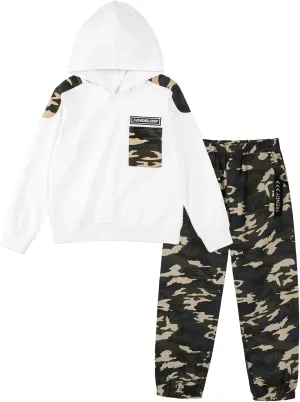 LOLANTA Camo Clothes for Boys Long Sleeve Hoodie and Pants Sets Kids 2 Piece Casual Outfits Sweatsuits