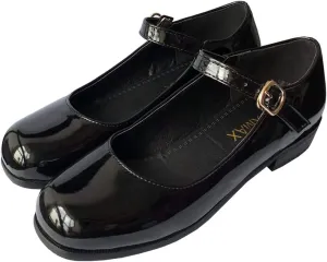 LUXMAX Womens Patent Leather Mary Jane Flats Square Toe Pumps