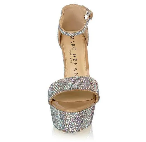 Marc Defang RYLIE 6" Platform Pageant Heels Prom Shoes AB Crystal