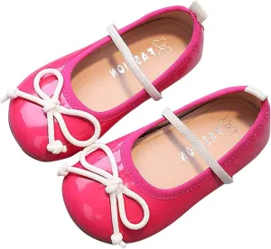 Mary Jane Flat Shoes for Little Girls Toddler Kids Ballet Dress Shoes Non Slip Soft Sole Princess Strap Shoes