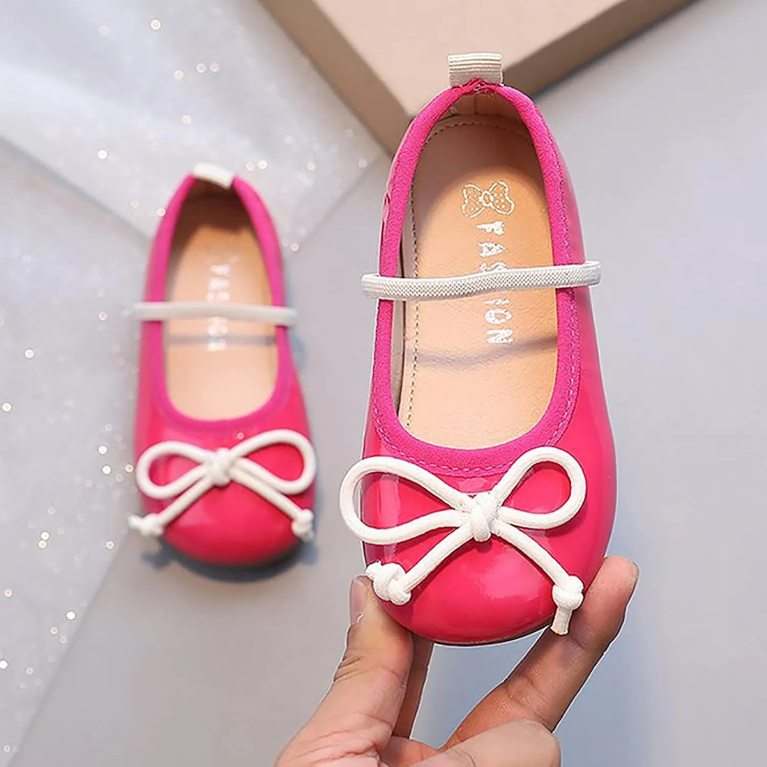 Mary Jane Flat Shoes for Little Girls Toddler Kids Ballet Dress Shoes Non Slip Soft Sole Princess Strap Shoes