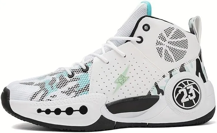 Men's Athletic Basketball Shoes, Breathable Non-Slip Training Sneakers, Shock Absorbing
