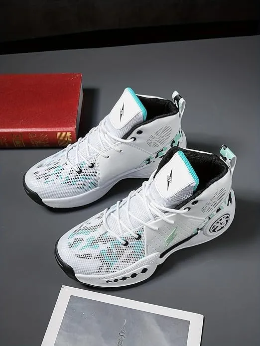 Men's Athletic Basketball Shoes, Breathable Non-Slip Training Sneakers, Shock Absorbing