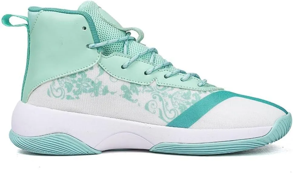 Men's Basketball Shoes Anti Slip Shock-Absorbing Breathable Practical Training Sports Boots(Green,6)