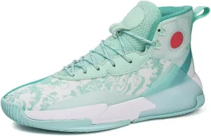 Men's Basketball Shoes Anti Slip Shock-Absorbing Breathable Practical Training Sports Boots(Green,6)