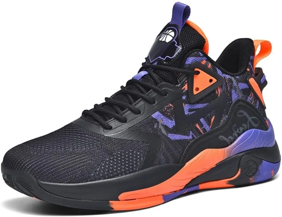 Men's Basketball Shoes are Breathable Anti Slip Wear-Resistant Shock-Absorbing Cement Sports Training Boots