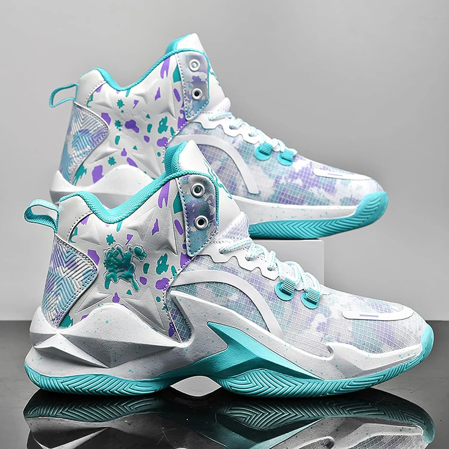 Men's Basketball Shoes are Breathable Shock-Absorbing Anti Slip Wear-Resistant Trendy Sports Training Boots