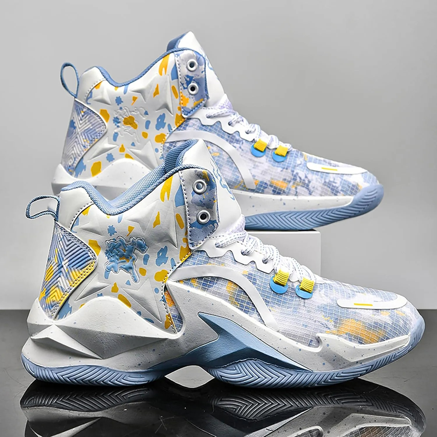 Men's Basketball Shoes are Breathable Shock-Absorbing Anti Slip Wear-Resistant Trendy Sports Training Boots