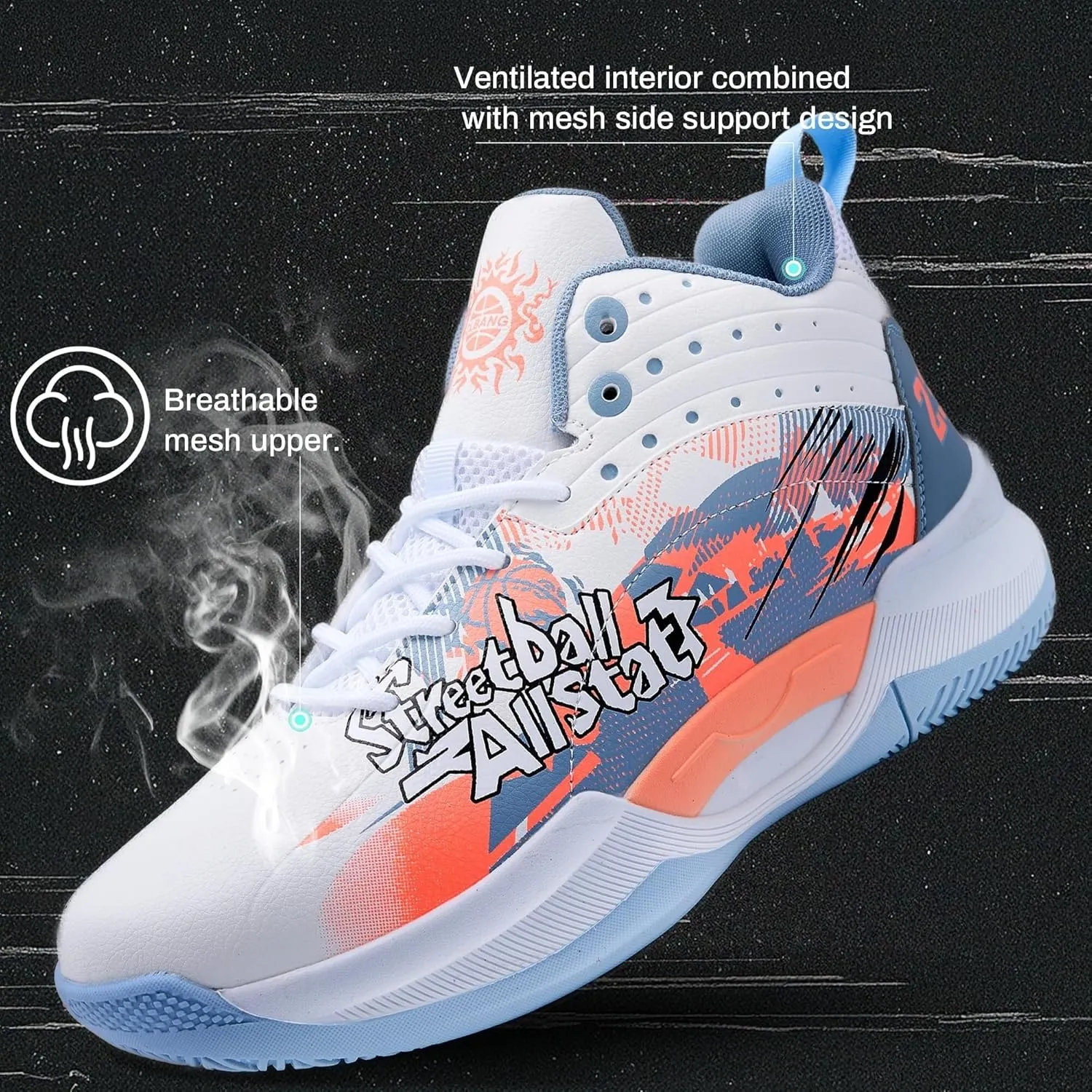 Men's Basketball Shoes are Fashionable Lightweight Wear-Resistant Shock-Absorbing Sports Training Boots