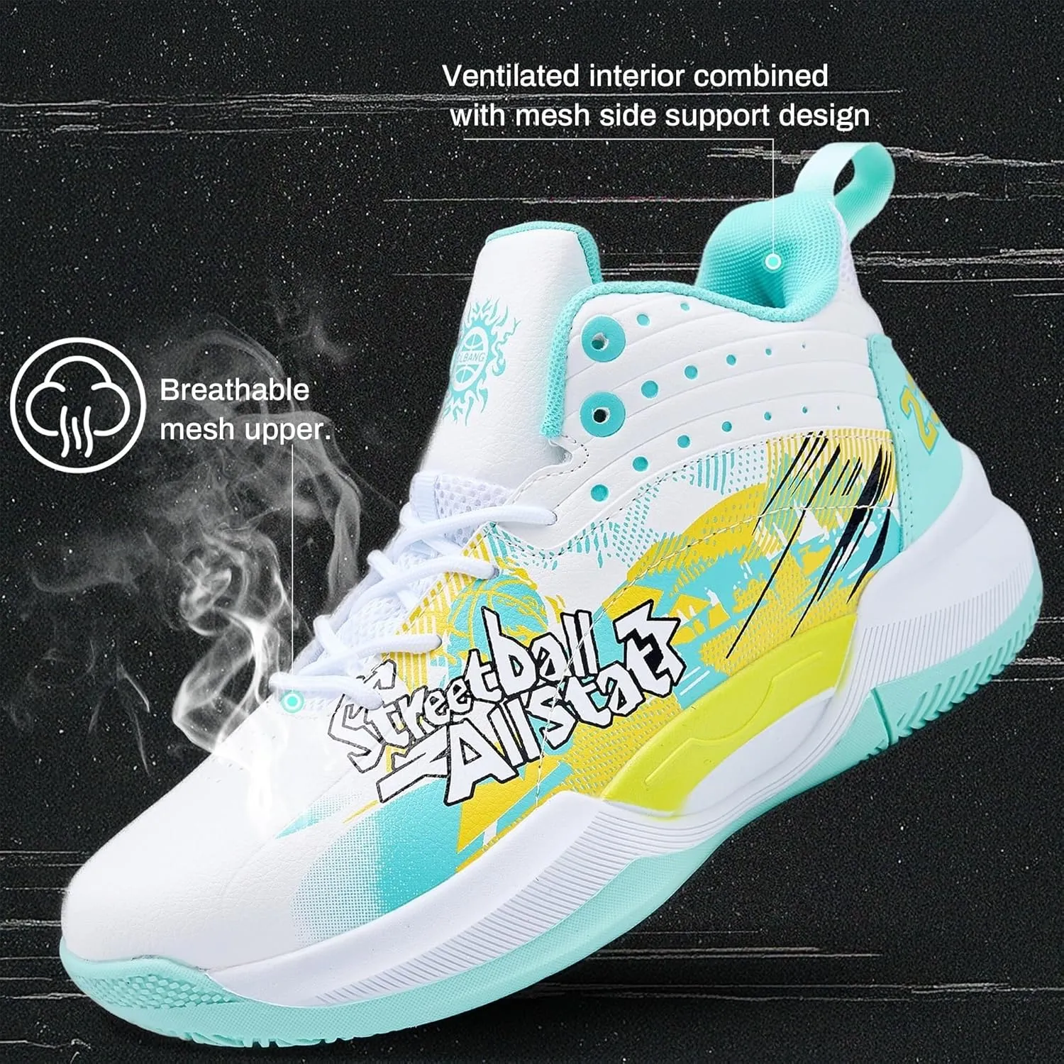 Men's Basketball Shoes are Fashionable Lightweight Wear-Resistant Shock-Absorbing Sports Training Boots