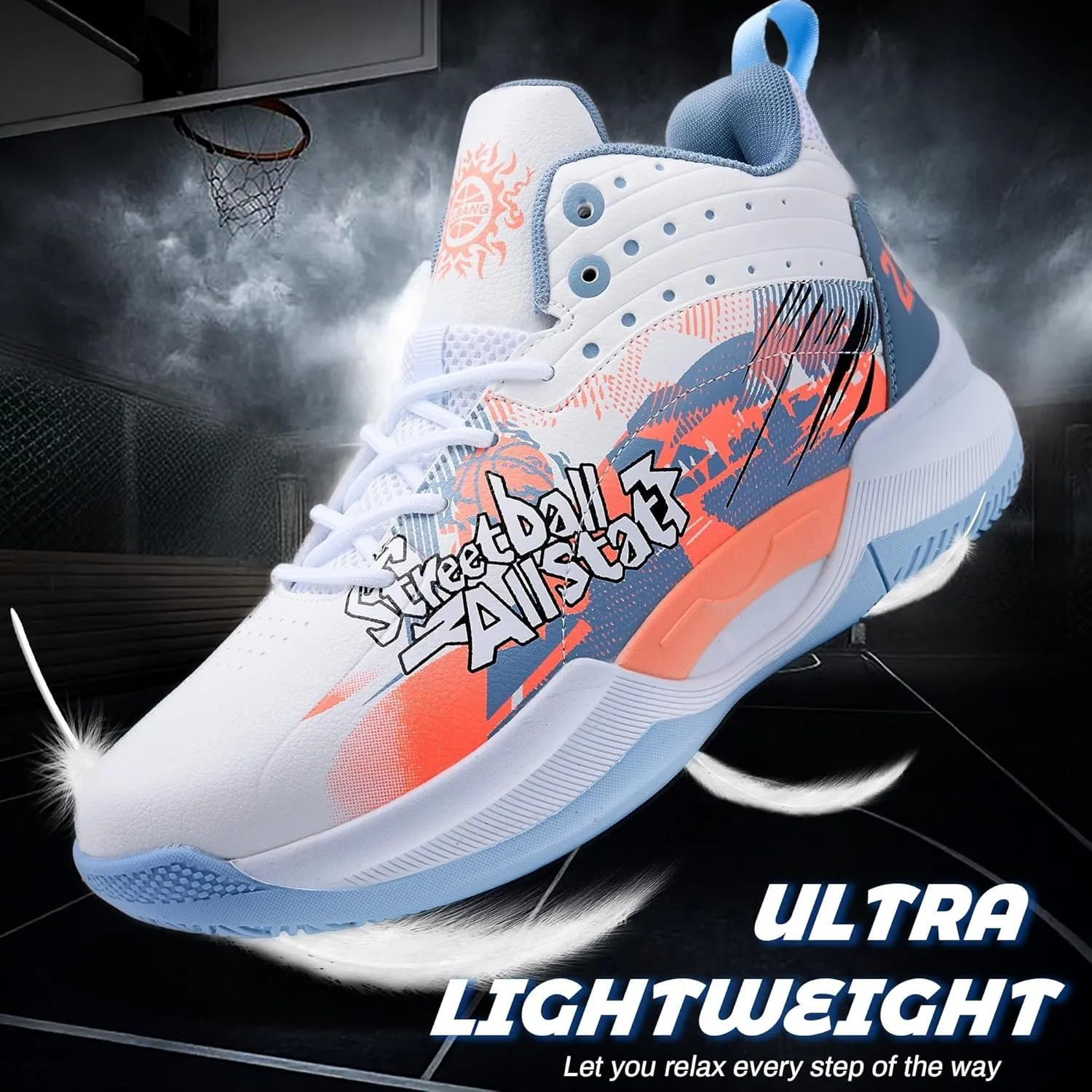 Men's Basketball Shoes are Fashionable Lightweight Wear-Resistant Shock-Absorbing Sports Training Boots