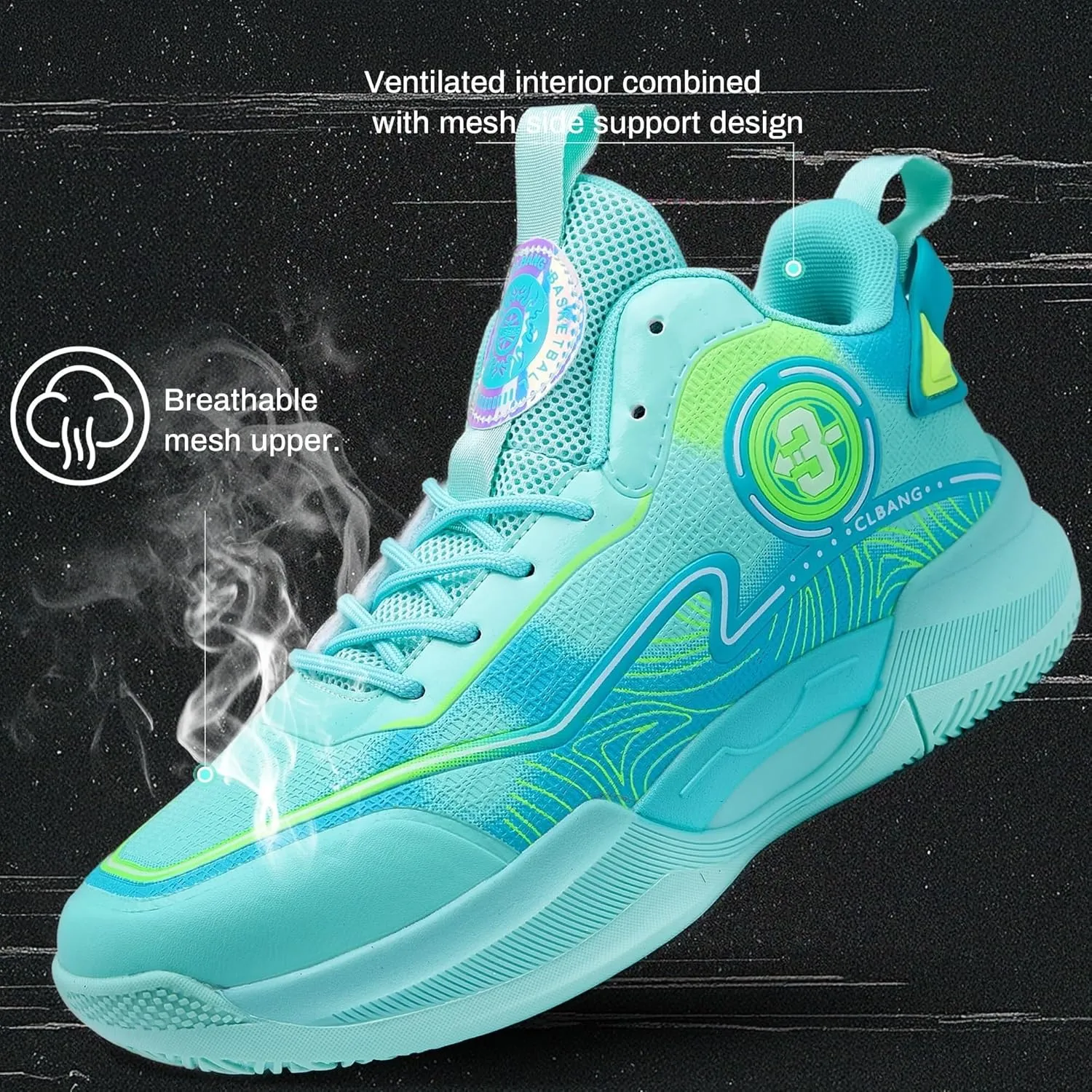 Men's Basketball Shoes are Fashionable Lightweight Wear-Resistant Shock-Absorbing Sports Training Boots