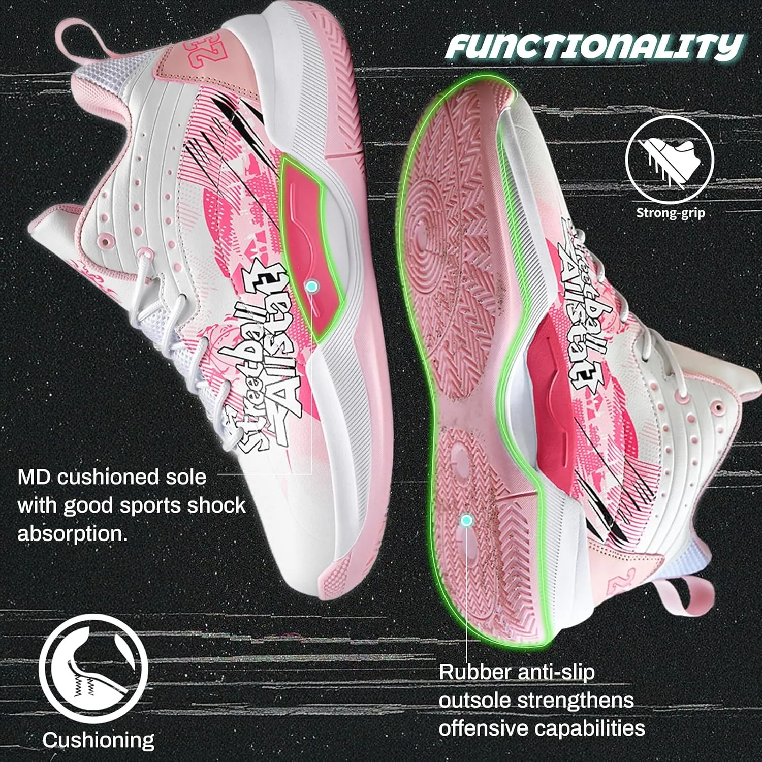 Men's Basketball Shoes are Fashionable Lightweight Wear-Resistant Shock-Absorbing Sports Training Boots