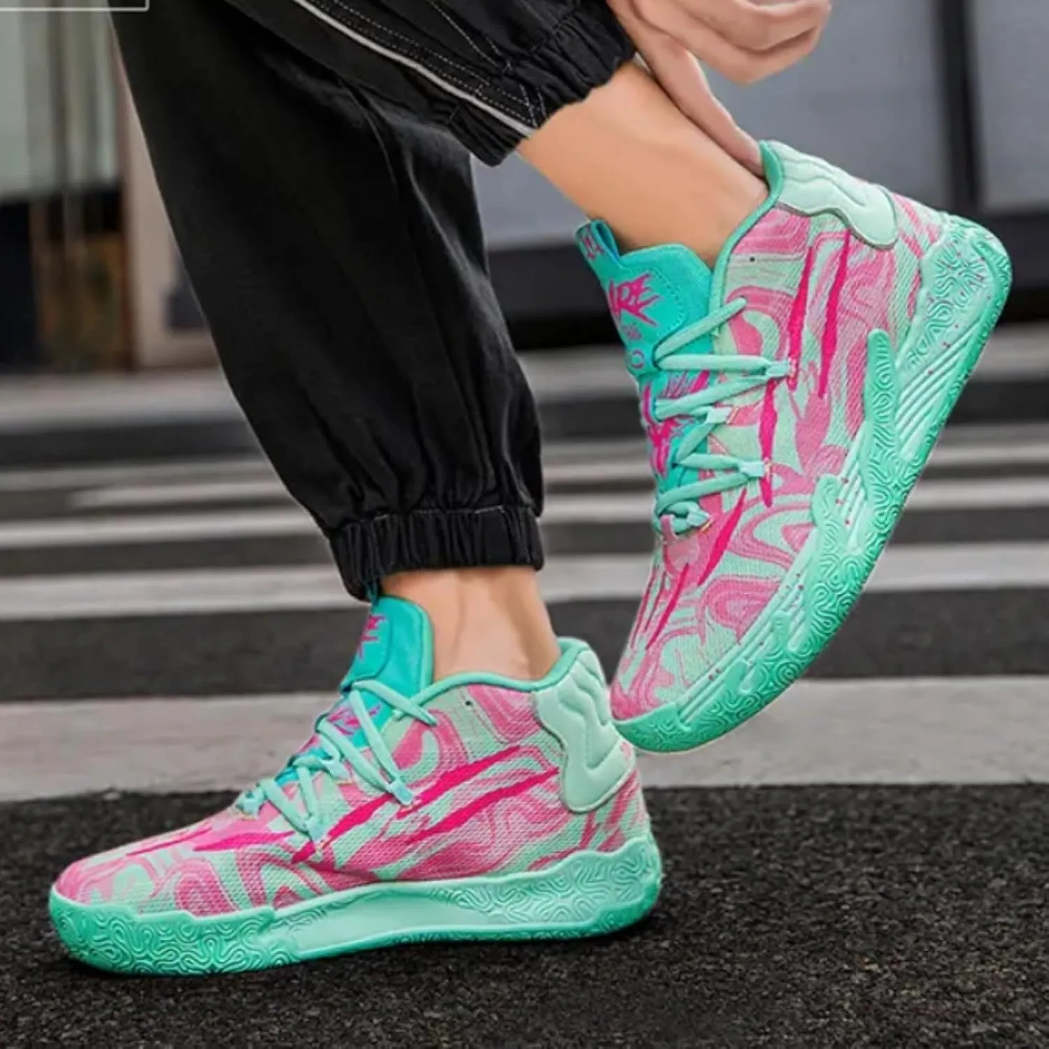 Men's Basketball Shoes High Cut Breathable Anti Slip Shock-Absorbing Sports Fitness Training Boots
