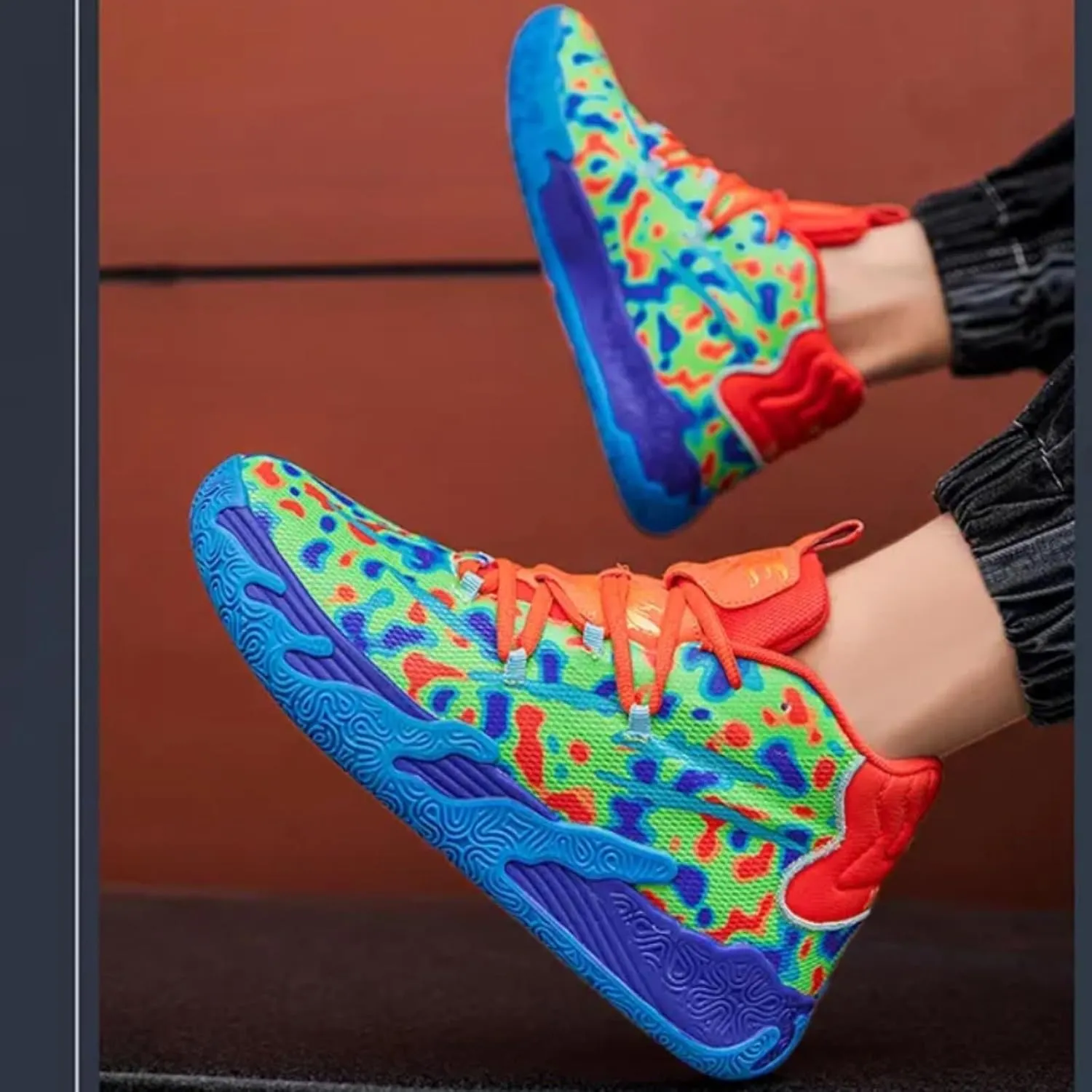 Men's Basketball Shoes High Cut Breathable Anti Slip Shock-Absorbing Sports Fitness Training Boots