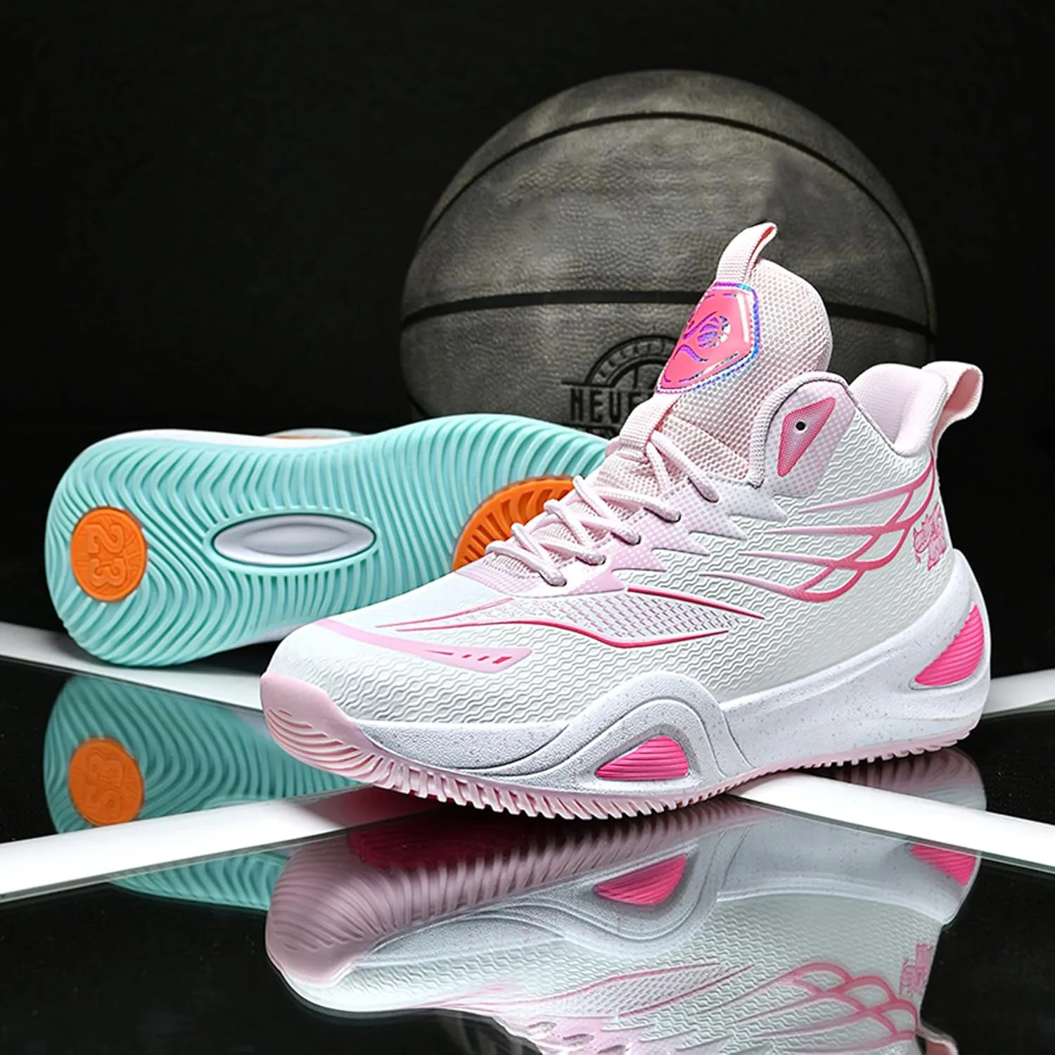 Men's Basketball Shoes High Top Anti Slip Shock-Absorbing Running Shoes Fashionable Durable Training Boots