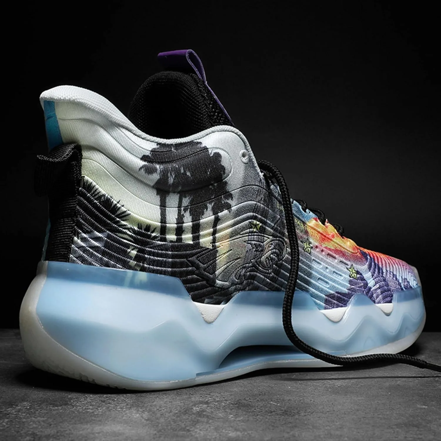 Men's Basketball Shoes High Top Anti Slip Shock-Absorbing Running Shoes Fashionable Durable Training Boots