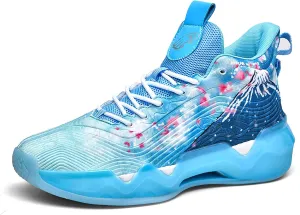 Men's Basketball Shoes High Top Anti Slip Shock-Absorbing Running Shoes Fashionable Durable Training Boots