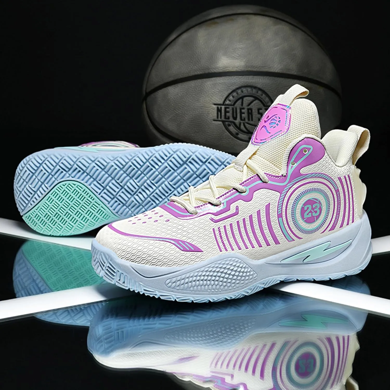 Men's Basketball Shoes High Top Anti Slip Shock-Absorbing Running Shoes Fashionable Durable Training Boots