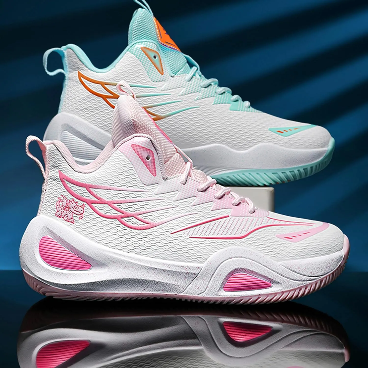 Men's Basketball Shoes High Top Anti Slip Shock-Absorbing Running Shoes Fashionable Durable Training Boots