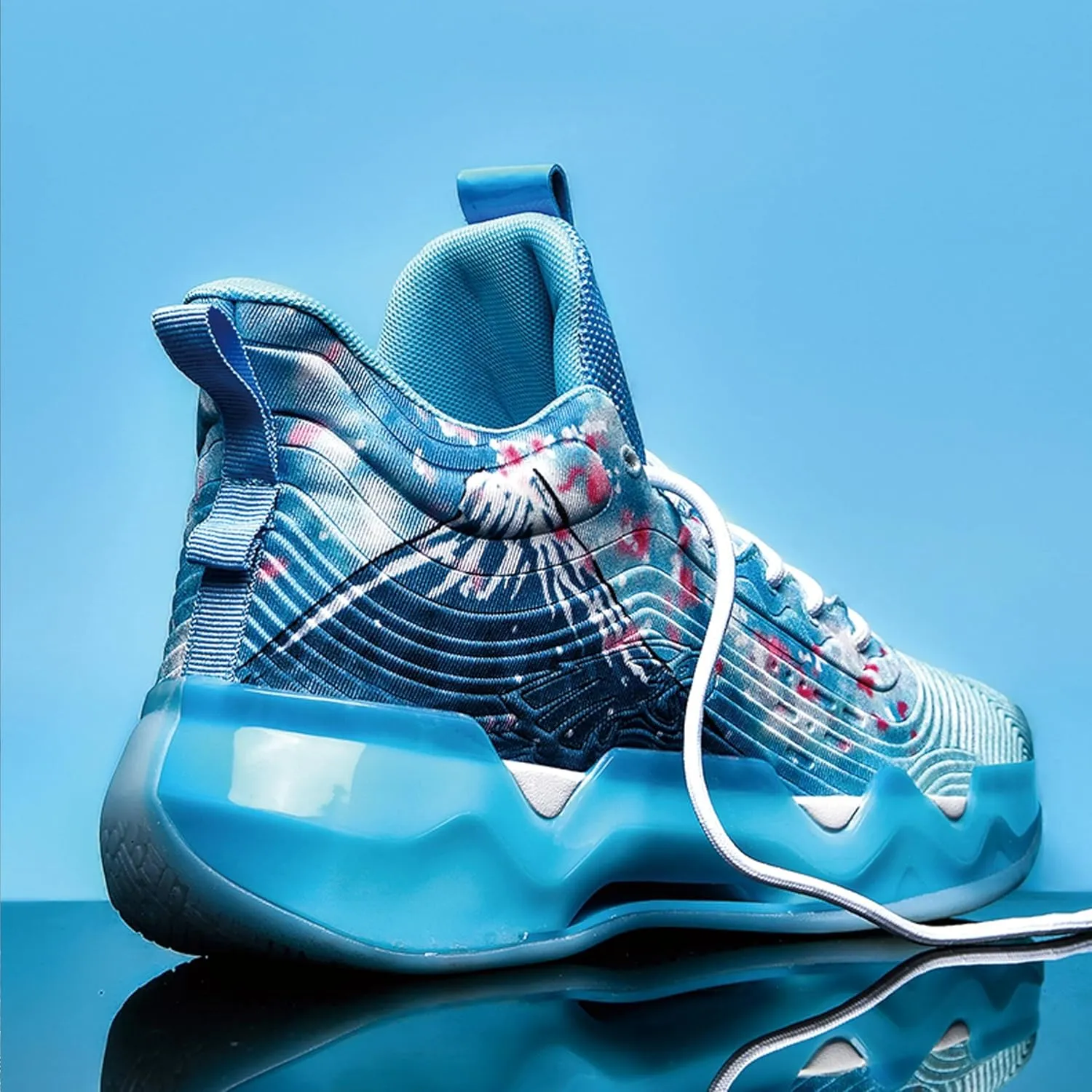 Men's Basketball Shoes High Top Anti Slip Shock-Absorbing Running Shoes Fashionable Durable Training Boots