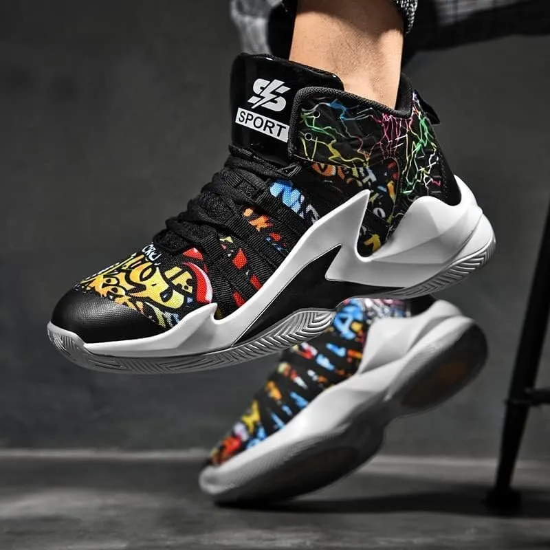 Men's Basketball Shoes High Top Anti Slip Wear-Resistant Shock-Absorbing Training Boots