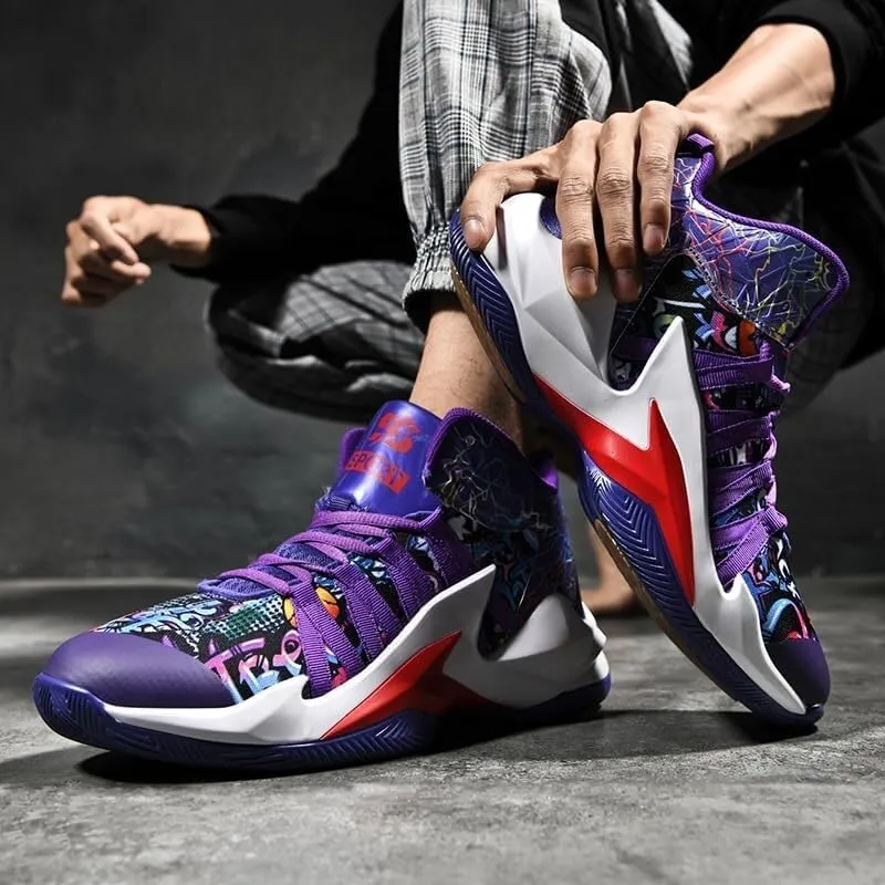 Men's Basketball Shoes High Top Anti Slip Wear-Resistant Shock-Absorbing Training Boots