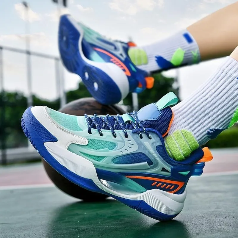 Men's Basketball Shoes Low Cut Breathable Comfortable Shock-Absorbing Anti Slip Fashionable Sports Outdoor Boots