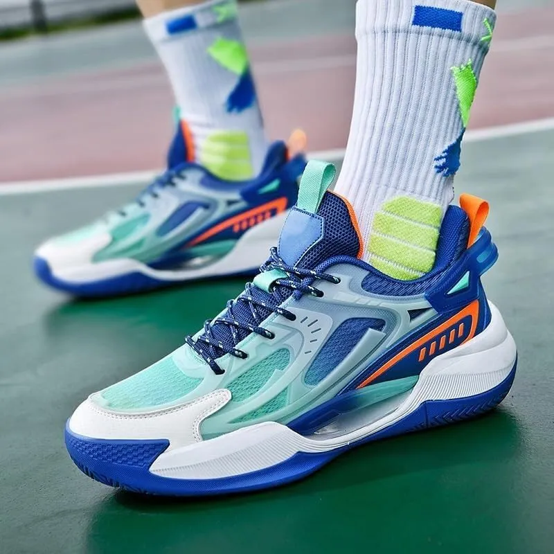 Men's Basketball Shoes Low Cut Breathable Comfortable Shock-Absorbing Anti Slip Fashionable Sports Outdoor Boots