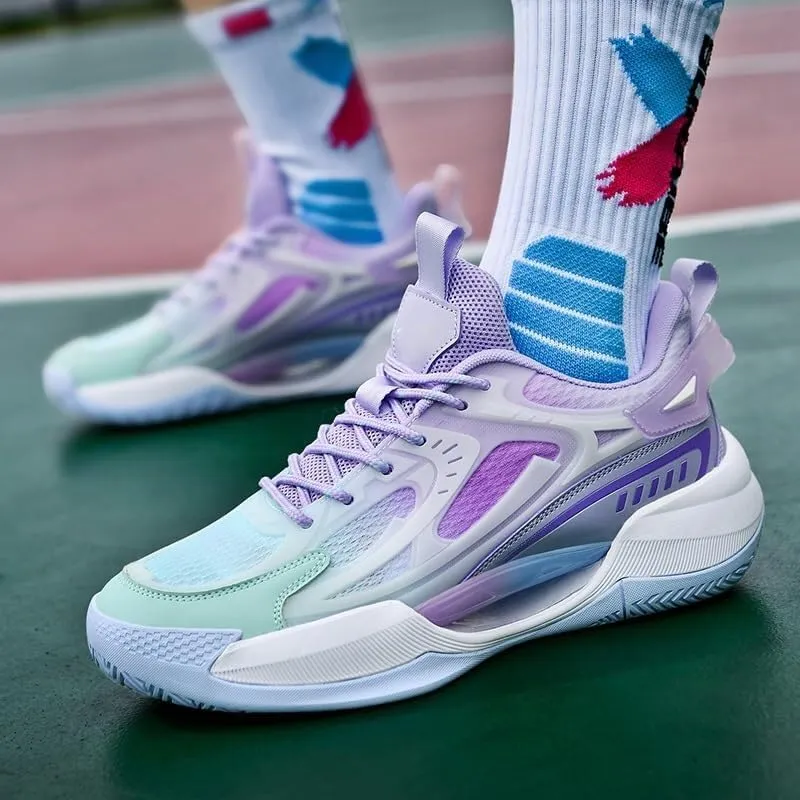 Men's Basketball Shoes Low Cut Breathable Comfortable Shock-Absorbing Anti Slip Fashionable Sports Outdoor Boots