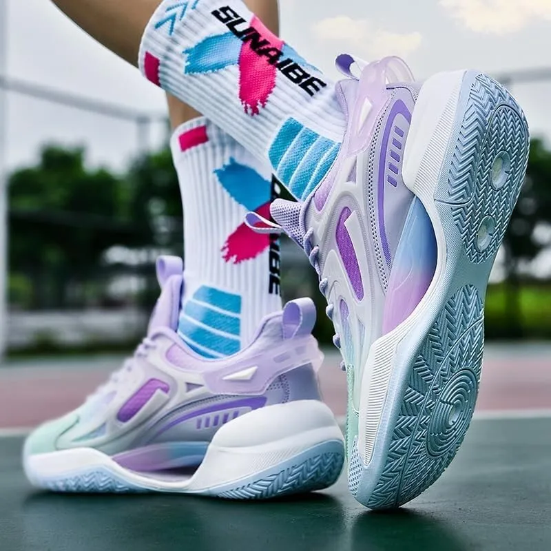 Men's Basketball Shoes Low Cut Breathable Comfortable Shock-Absorbing Anti Slip Fashionable Sports Outdoor Boots